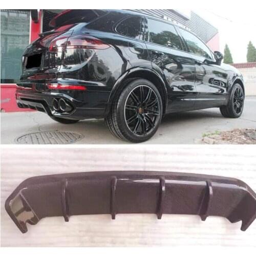 High Quality REAL CARBON FIBER REAR BUMPER TRUNK LIP SPOILER DIFFUSER For Porsche Cayenne 958 2015 2016 2017