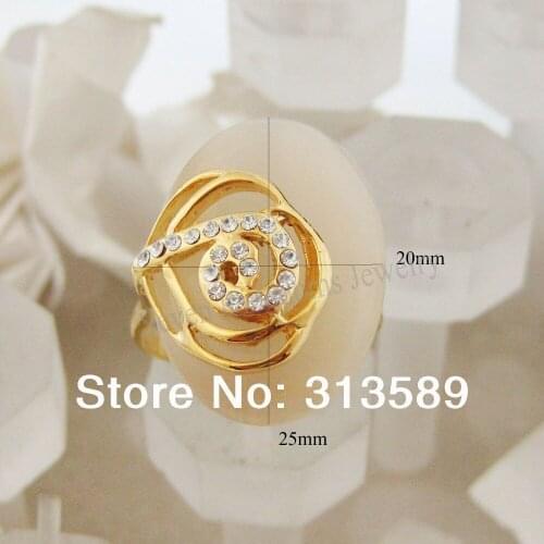 ORDER 10$ GET FREE SHIPPING/ LADY - YELLOW GOLD GP OVERLAY FLOWER WHITE CAT EYE STONE FASHION CZ RING SZ 7 9 /GREAT GIFT