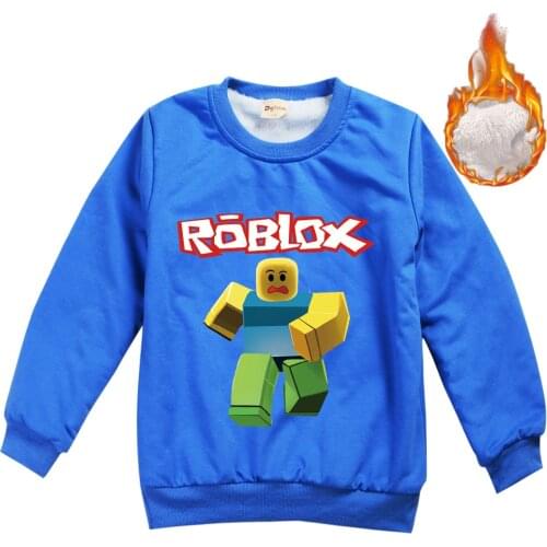 Winter childrens jacket cartoon thick plus fleece Robloxing lamb wool cartoon warm top kids clothes boys girl Christmas gift