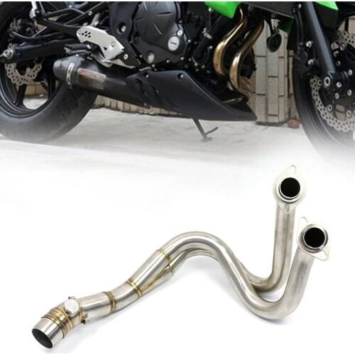 1 Set Motorcycle Exhaust Pipe Escape DB Killer Front Middle Link Pipe Muffler Headers for Kawasaki ER6N 2012-2018 Accessories