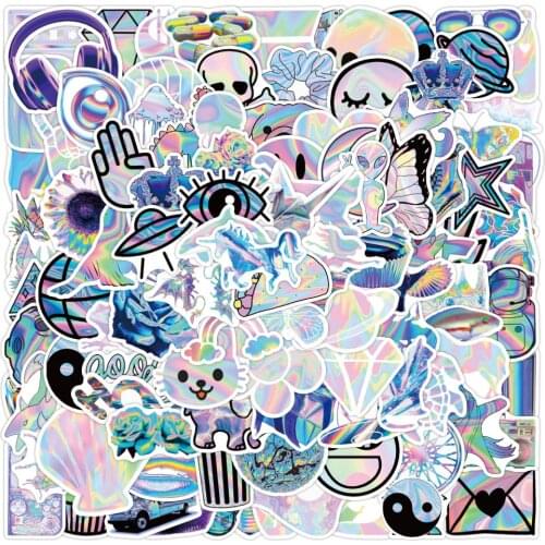 10/50/100PCS Psychedelic Gray Cool Bike Stickers Aesthetics Laptop Guitar Luggage Phone Car Graffiti Sticker Decal Kid Toy