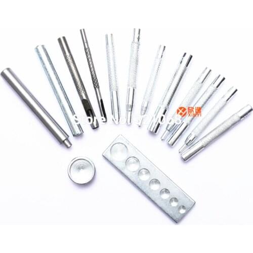 14 sets of DIY Set tool Snap Button/Rivet/Prong Snap Button/Installation tool/Button molds/Manual