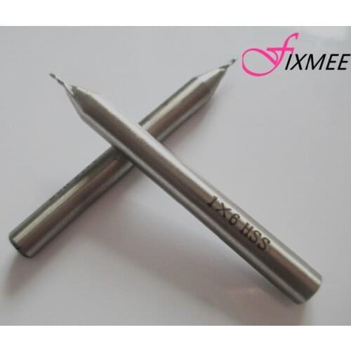 2pcs 1*6mm HSS CNC Straight Shank 2 Flute End Mill Milling Cutter Metal Drill Bits Cutting Tools