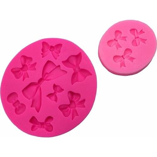 2pcs/set Bow Molds for Candy Cake Decorations Silicone Ribbon Mold Chocolate Fondant Supplies Moulds Baking Tools