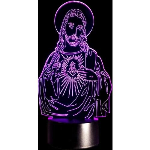 3D Optical Illusion Jesus Christ LED Lamp Bulbing Light Jesus Night Light 7 Colors GIft Home Decor Night lights Drop Shipping