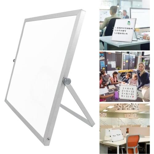 Whiteboard Double Side Office School Writing Board with Stand/Pen Magnets Buttons for Kids Home Office Message Drawing Board