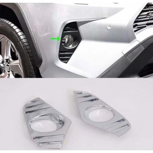 Chrome ABS Front Fog Light Cover Trim For 2019-2020 Toyota RAV4 ( 2PCS)