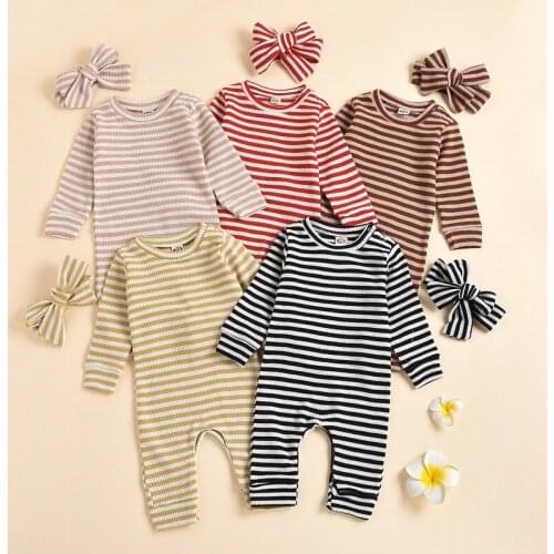 2PCS Baby Girl Clothes Infant Boys Girls Clothing Baby Romper+ Hairband Long Sleeve Pajamas Newborn Girls Clothes Baby Clothing