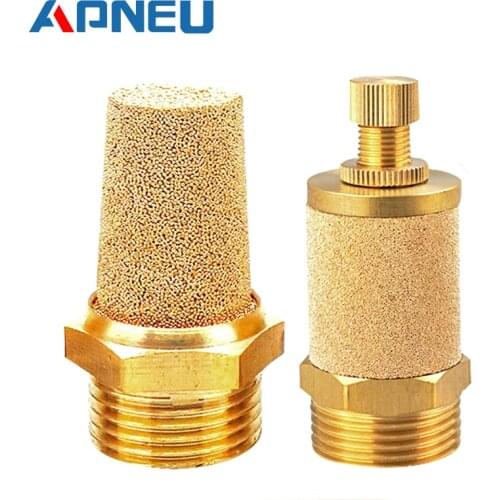Brass Pneumatic Muffler Silencer Filter 1/8 1/4 3/8 1/2"PT Noise Absorption Exhaust Muffler Connector pcp air compressor
