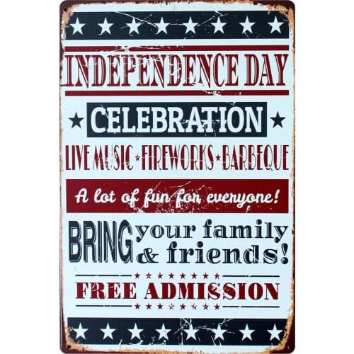 [ Mike86 ] INDEPENDENCE DAY TIN SIGN Retro Wall ART Home Room Craft Gift Decoration AA-247 Mix order 20*30 CM