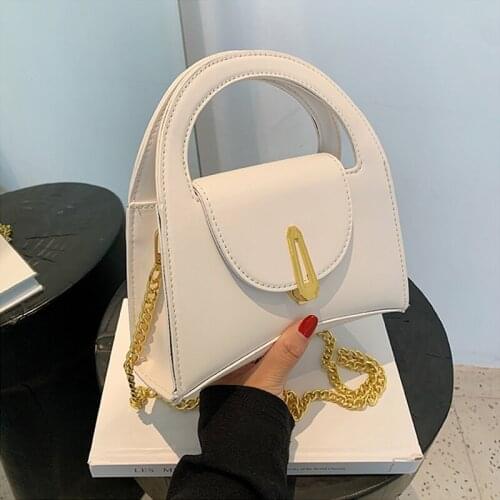 Fashion Small Chain Handbags High Quality PU Leather Crossbody Bag For Women 2021 New Lady Brand Designer Top-Handle Bags Purses