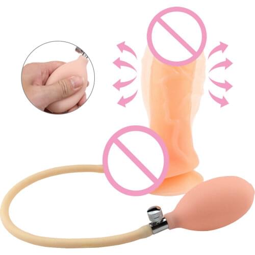 Inflatable Dildo Thicken Big Cock Vagina G-spot Massager Clitoral Stimulator Soft Material Huge Penis Adult Sex Toys for Woman