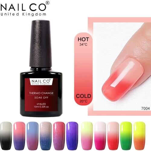 NAILCO Gel nail polish 10ml Temperature color changing Effect Varnish nails art Soak Off LED Gel Lacquers Gel for extension