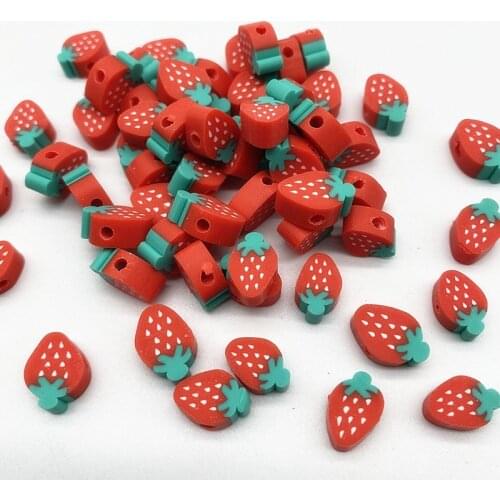 New 30pcs10mm Smiley/Animal/Fruit Beads Polymer Clay Beads Spacer Loose Beads for Jewelry Making DIY Accessories #16