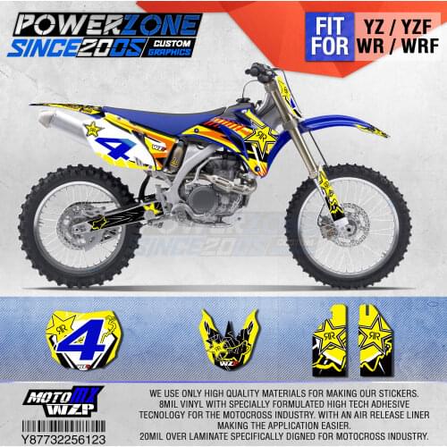 PowerZone Customized Team Graphics Backgrounds Decals 3M Custom Stickers For YAMAHA YZF250 450 06-09 WR250F/450F 07-13 07-11 123