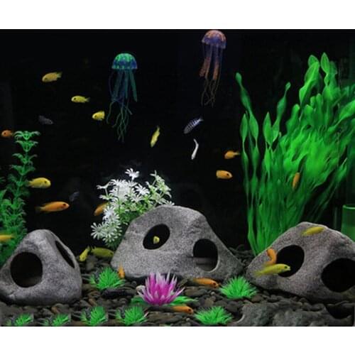 Reptile Cave Ceramic Hidden Cavern Cave Fish Tank Decoration Aquarium Decor Betta Hideaway Shrimp Breeding Playing