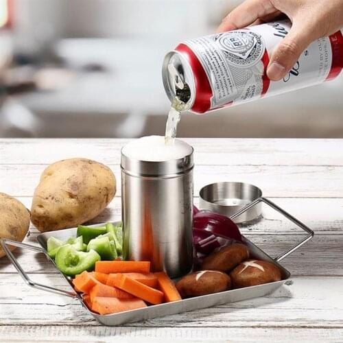 Barbecue Non-Stick Chicken Roaster Accessories Stainless Steel Chicken Roaster Rack Beer Can Chicken Holder For Grill Oven BBQ