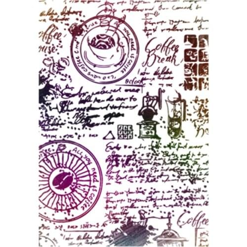 11*16CMCoffee Machine Text Transparent Clear Stamps / Silicone Seals Roller Stamp For DIY Scrapbooking Photo Album/Card Making