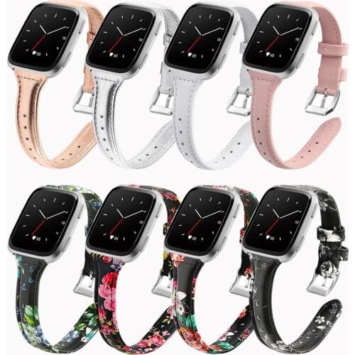 New Arrival For Fitbit Versa Wristband Wrist Strap Watch Band For Fitbit Versa Watchband Replacement Floral Pattern Leather Band