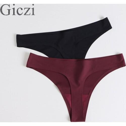 Giczi Seamless Female Thongs Womens Panties Hot Sale Solid Underwear Sports G-String Cozy Lingerie Sexy Underpants Tanga T-Back