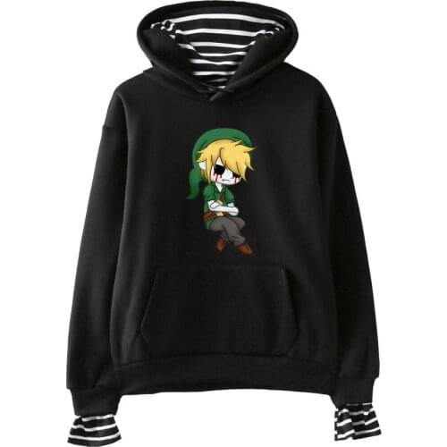 Creepypasta Cotton Design Fake Two Piece Hoodies Fashion Harajuku Hoodie Sweatshirt 2020 Trend Casual Streetwear Jacket Clothes