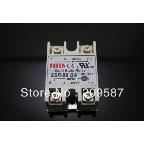 Solid State Relay SSR-80DA 80A 3-32VDC/24-380VAC With Heat Sink