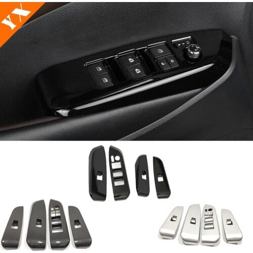 For Highlander Kluger 2014 15 16 17 2018 Car Door Armrest Window Glass Lift Control Switch Cover Trim Car styling Accessories