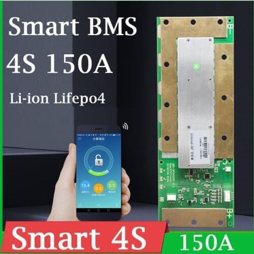 Smart BMS 4S 12V 150A Li ion Lipo Polymer Lifepo4 Lithium Protection Board balance Bluetooth Phone APP PC monitor 3.2V 3.7V X 4