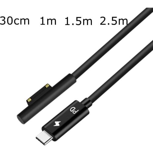 Usb c microsoft surface pro charger cable PD 15V/3A 65W magnetic connect for Surface Go, Surface Pro 3/4/5/6, Book 1/2, Laptop