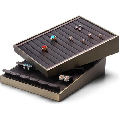 Vertical storage box pu bracelet ring necklace earrings jewelry box frame jewelry tray jewelry display props