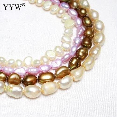 YYW High Quality 6-7mm Cultured Baroque Freshwater Pearl Beads 6-7mm Approx 0.8mm Sold By Strand for Jewelry Making