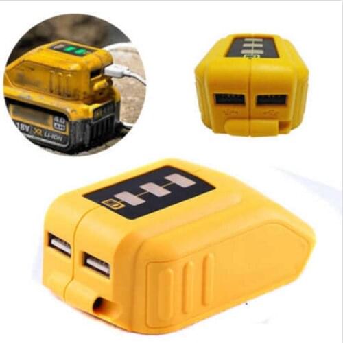 USB Converter Charger For DEWALT 14.4V 18V 20V Li-ion Battery Converter DCB090 USB Device Charging Adapter Power Supply