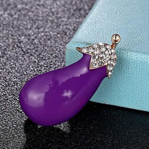 Zlxgirl purple eggplant brooches jewelry fashion women and men Scarf Buckles Unisex Womens Christmas Kids gifts Accessories