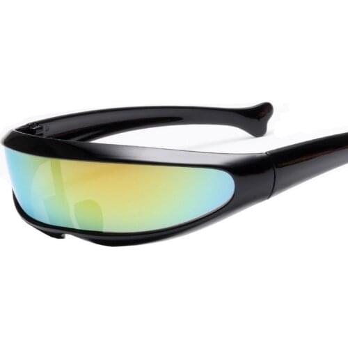 1pcs Funny Plastic Color Mirrored Single Lens Visor Sunglasses Cosplay Women Men Party Eye Glasses for Boys Cycling Sunglasses