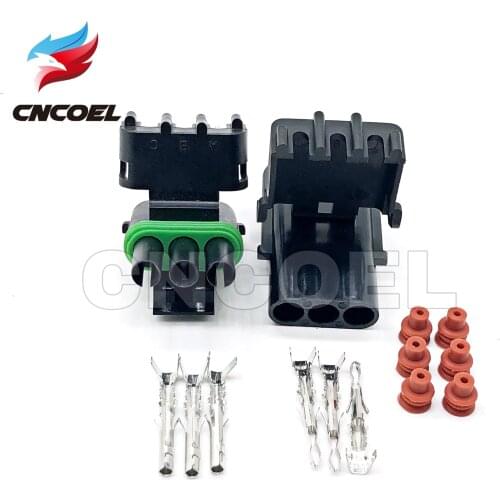 10 Set 3 Pin 12020829 12020827 Female Male Weather Pack Electrical Wire 2.5 Connector Plug Sealed Wiring Automobile Connectors