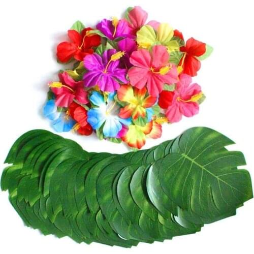 10pc/set Wedding Decoration Artificial Leaves Tropical Palm Tree Silk Green Fake Palm Leaf Flower Table Placemats Party Supplies