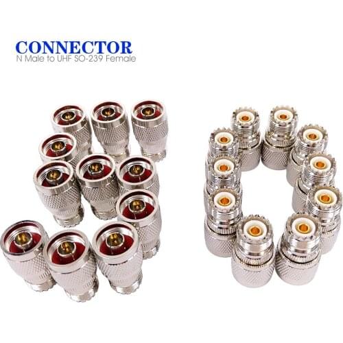 50 Pieces SO239 UHF Female Jack to N Male Plug RF Coaxial Adapter Connector For Walkie Talkie Two Way Radio Antenna