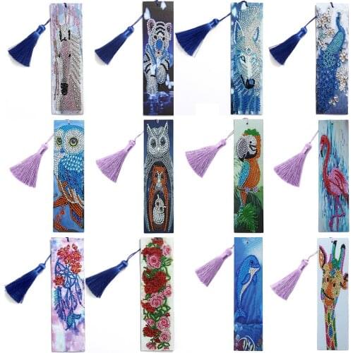 5D DIY Art Diamond Painting Cute Animal Pattern Bookmark Diamond Mosaic Full Embroidery Cross Stitch Home Decoration Gift