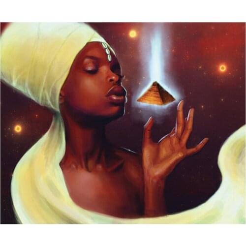 5d Full Square Round Diy Diamond Painting black woman mosaic diamond Embroidery portrait Cross Stitch wedding decorationZP-2844