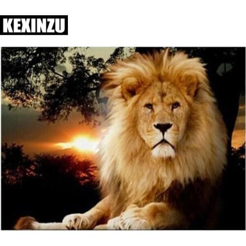 5D DIY Full Square Diamond Painting "lion" Multi-picture Combination Embroidery Cross Stitch Mosaic Home Wedding decoration