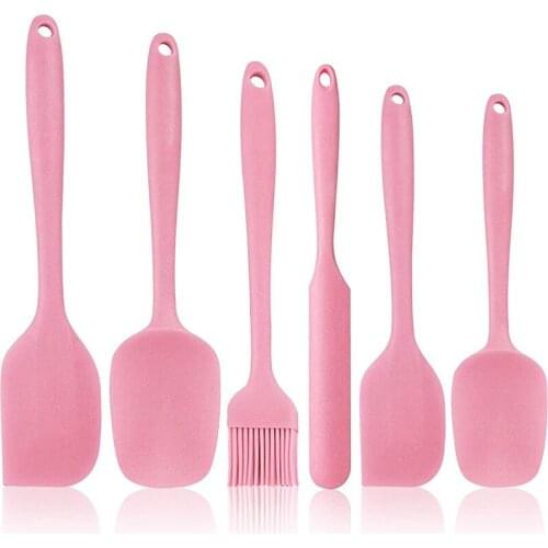 6Pcs Set Silicone Spatula Dough Scraper, Kitchen Silicone Spatula Set, Baking Silicone Scraper