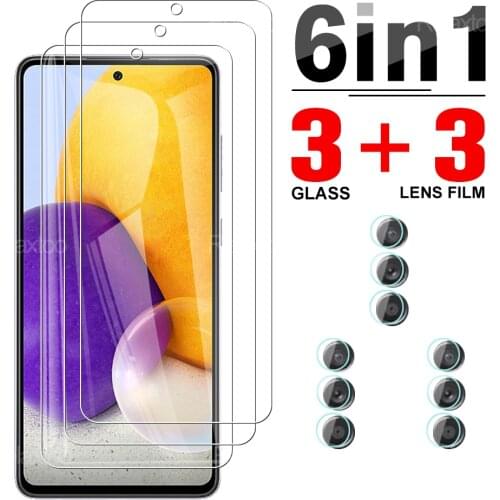 6 In 1 Full Cover Tempered Glass Protector For Samsung Galaxy A72 4G Or 5G Camera Lens Protective Glass For Sansung Sumsung A 72