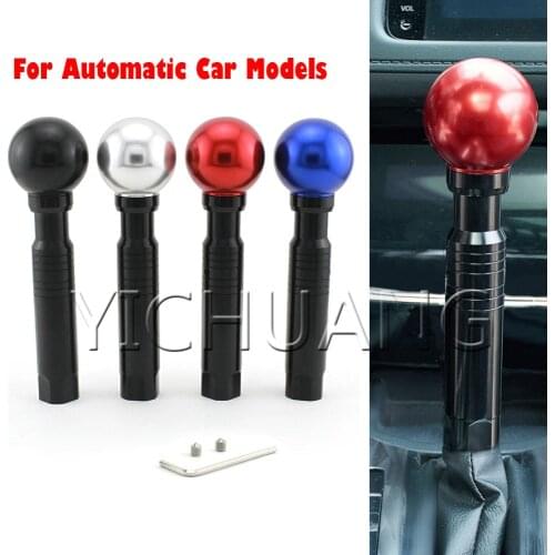 Car Aluminum Alloy CVT Automatic Transmission Gear Shift Knob Selector Round Ball Button Shifter Knob AT Gearstick Lever Handle