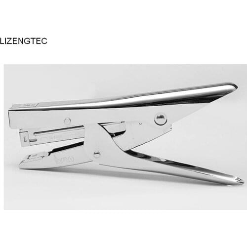 Free Shipping LIZENGTEC New Design Handheld Metal Plier Stapler Staple Paper Document For School Office Factory Supplies