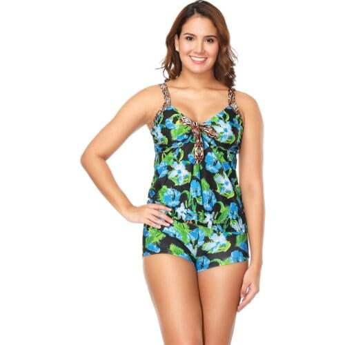 Wire Free with Pad Tankini Swimsuits Women Plus Size Swimwear Bikini Swimming Suit for Women Bathing Suit Print Biquini 2019