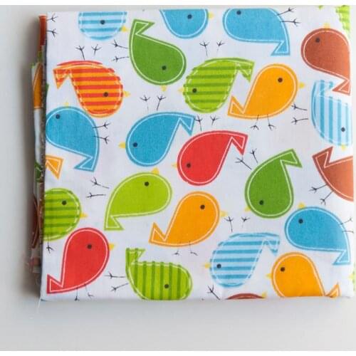 Booksew Meter Cartoon Bird Printed Baby Bedding Textile Home Textile 100% Cotton Fabric Sewing Material Upholstery 160cm*100cm
