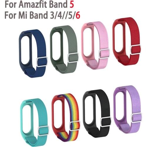 Bracelet For Mi Band 5 6 Strap Nylon Sport Loop Watchband For Xiaomi Mi Band 3 4 Wrist Strap For Amazfit Band 5 Accessories