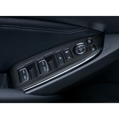 Black Steel Window Lift Panel Switch Cover Trim 4PCS For 2018-2020 Honda Accord Car modification Auto parts