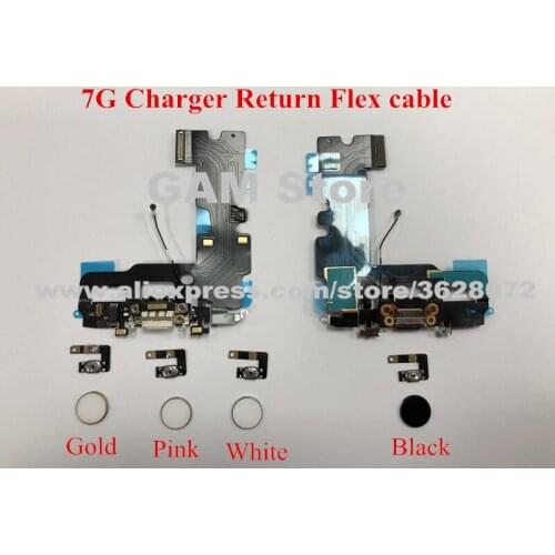 For iPhone 7 7G 7Plus USB Charger Return Flex Cable with Home Button Key Flex Ribbon Fix Home Return Function Repair Fingerprint