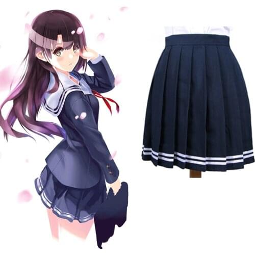 Anime How to Raise a Boring Girlfriend Cosplay Katou Megumi Cos Japanese Student Sweet Sailor pleated skirt